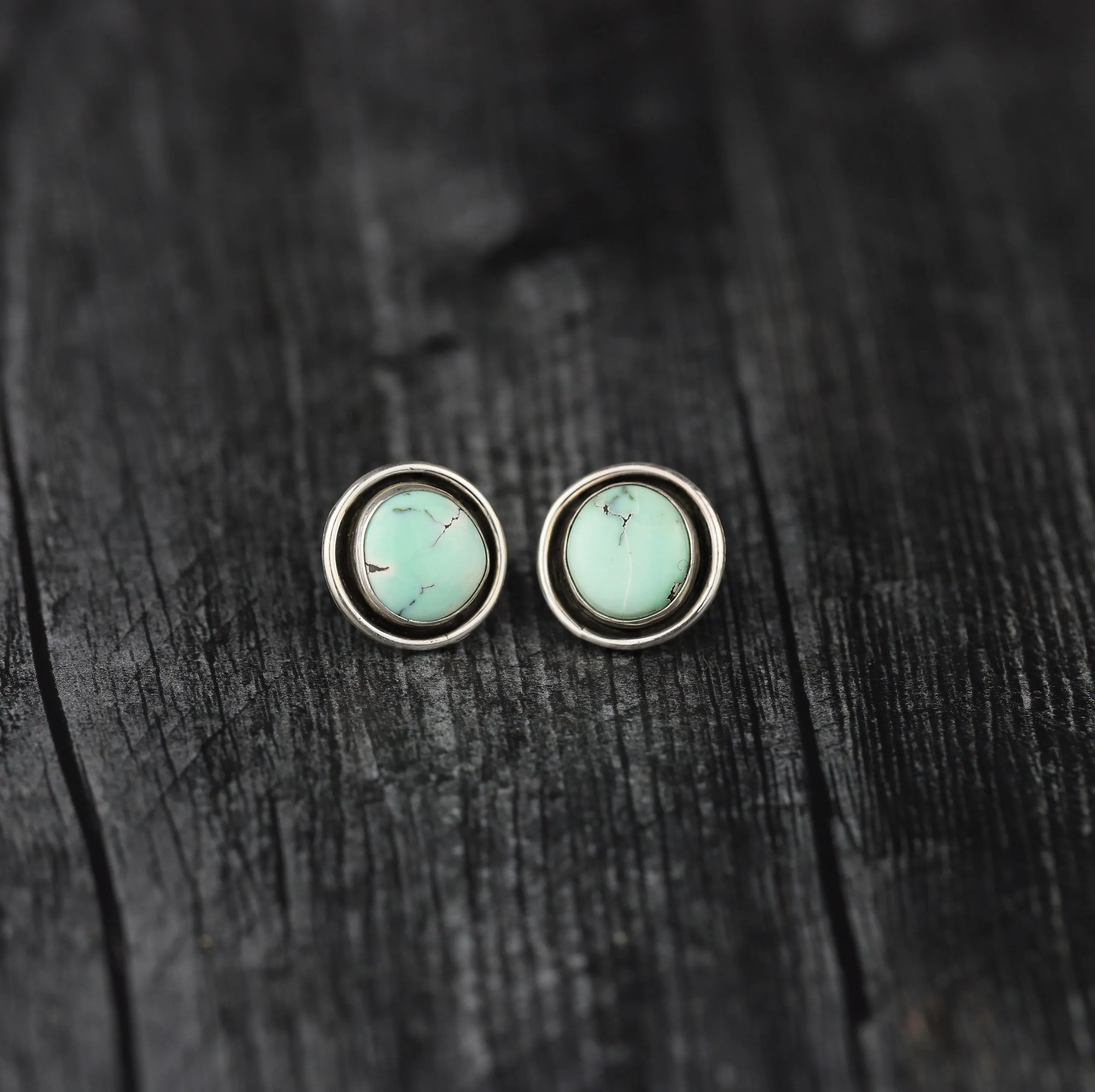 Poseidon Variscite Statement Studs