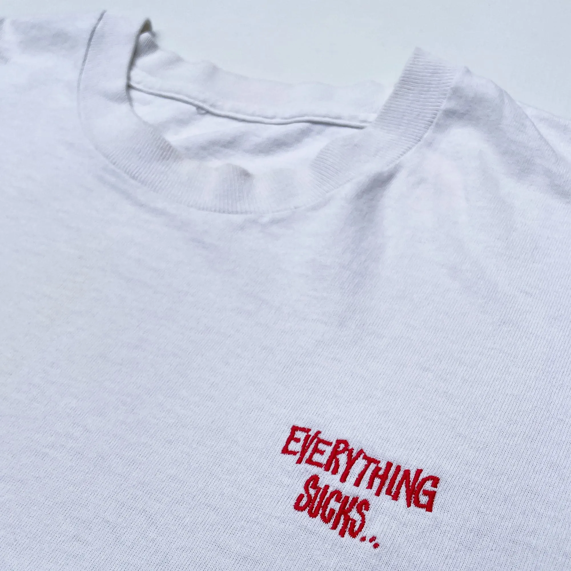 Powell Peralta 'EVERYTHING SUCKS' Single Stitched T-Shirt (White) VINTAGE 90s