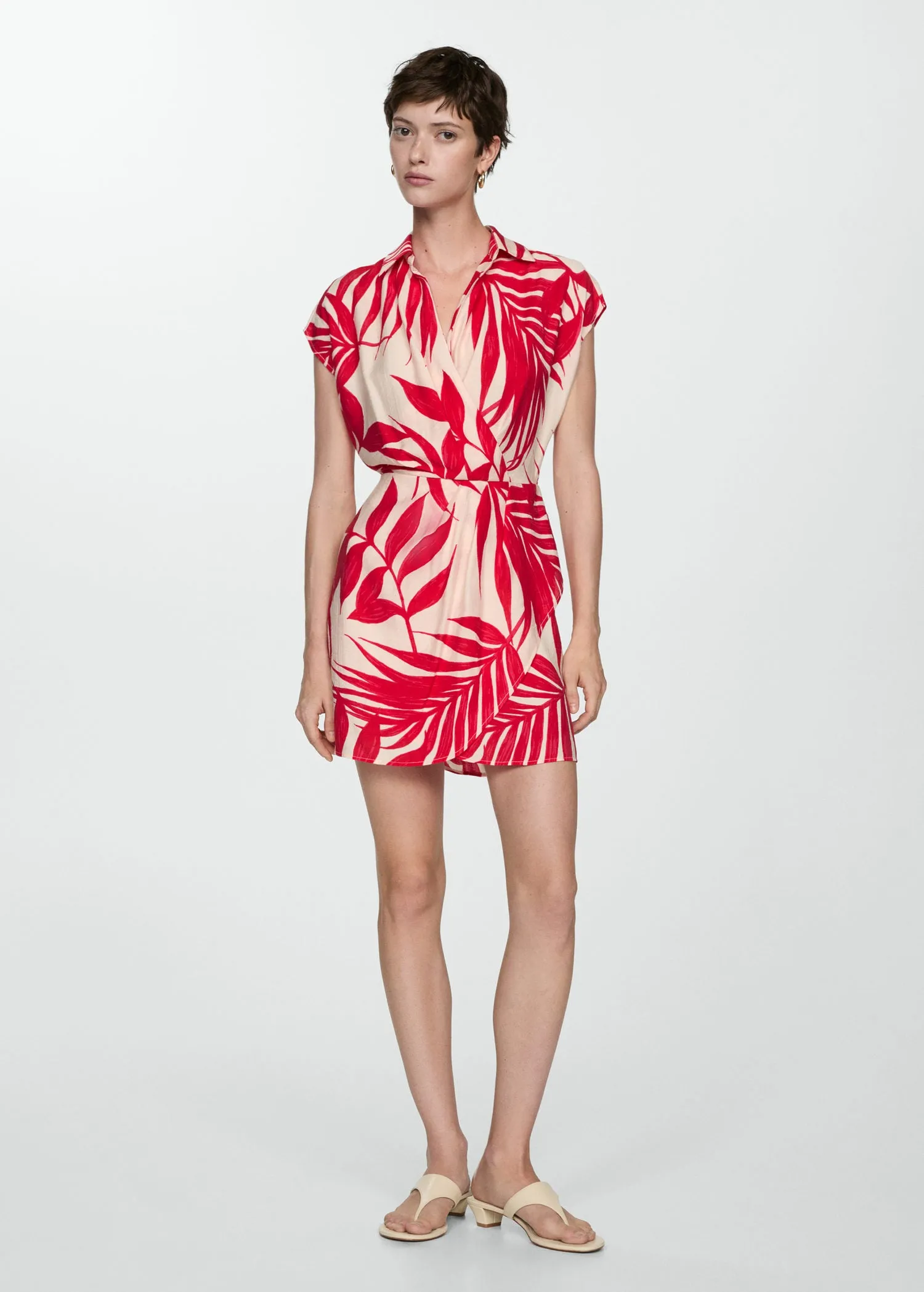 Print wrap dress
