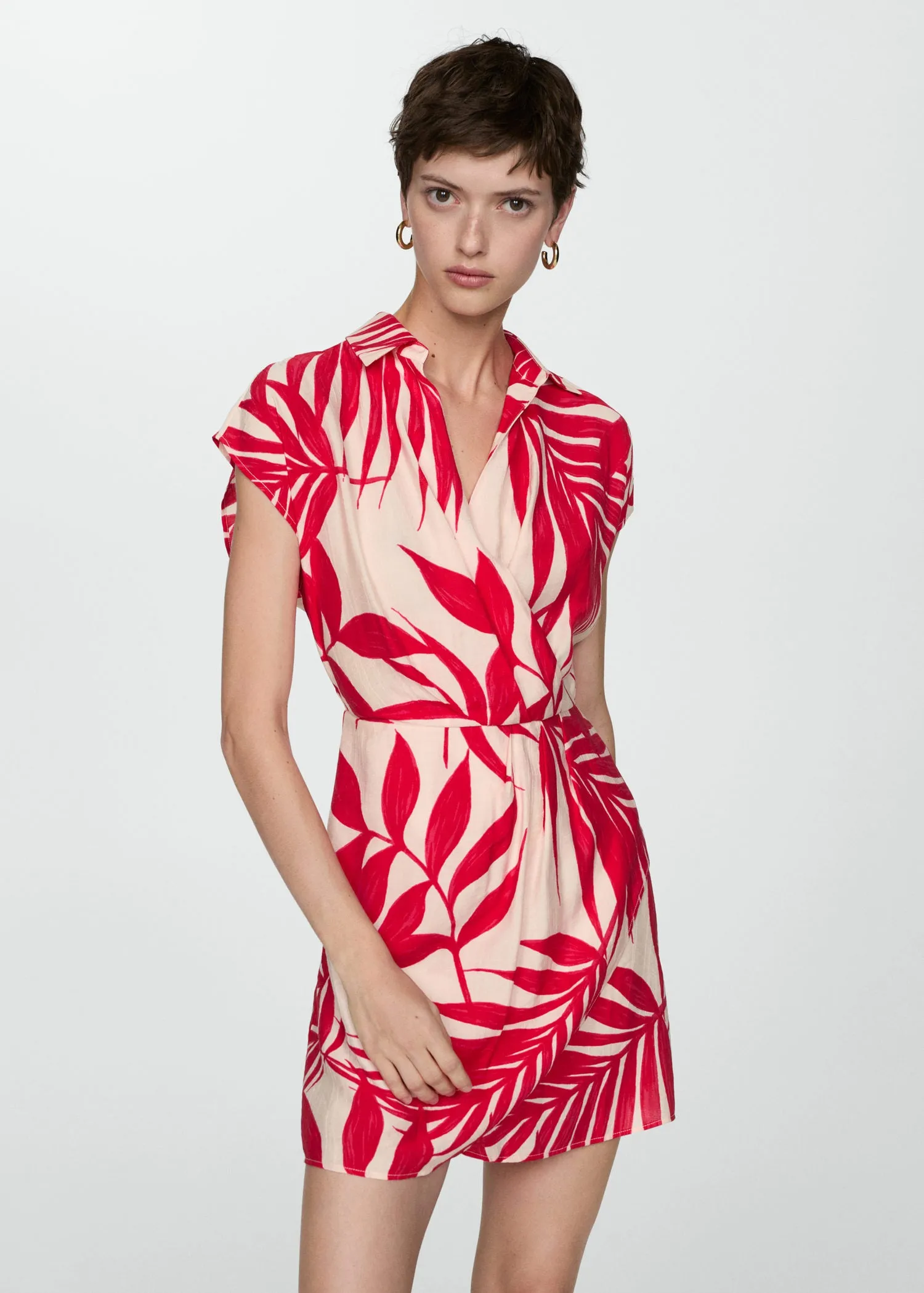 Print wrap dress