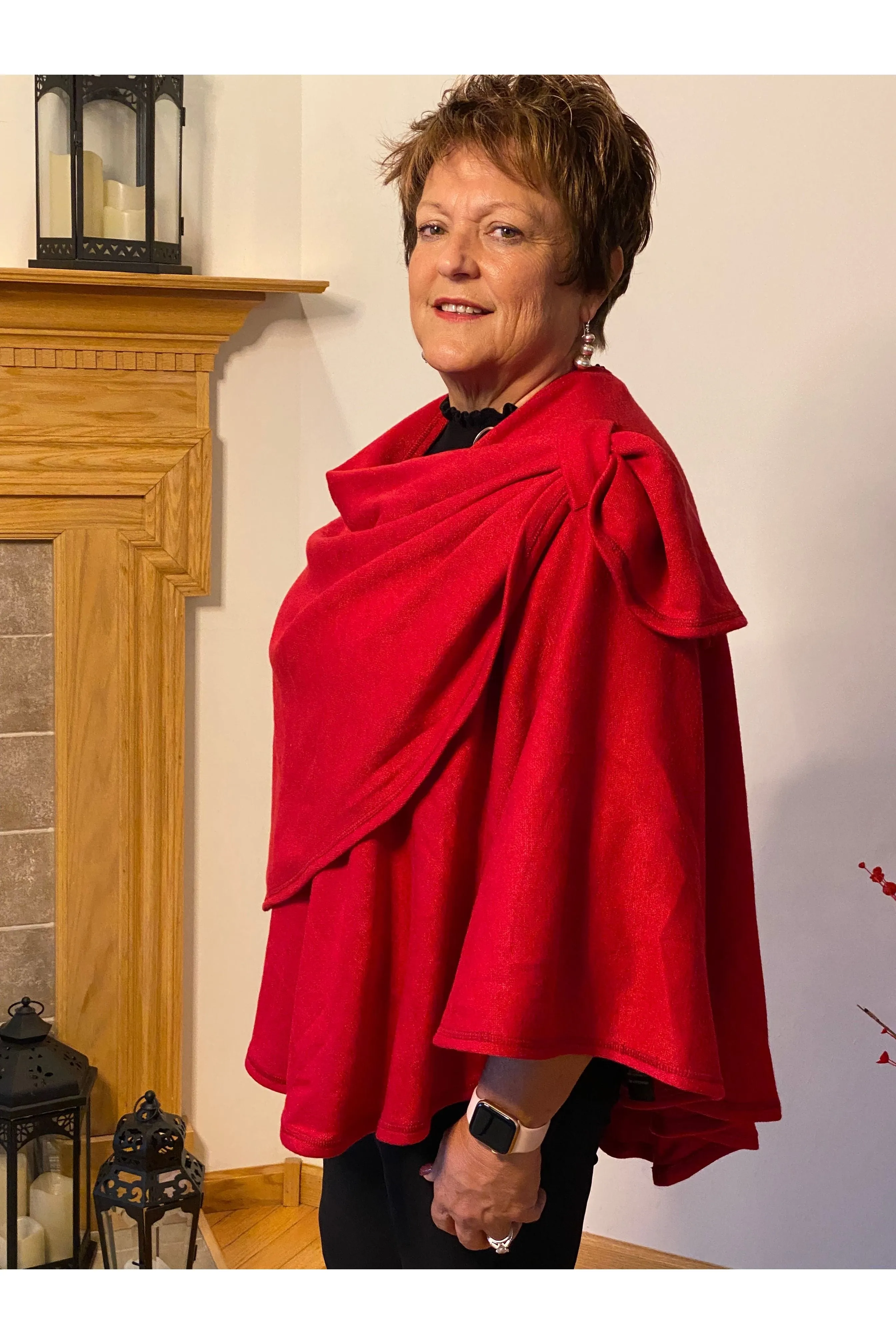 Pure Essence - Circular Shawl With Tab Holder On Top of Shoulder - Style #379-4428