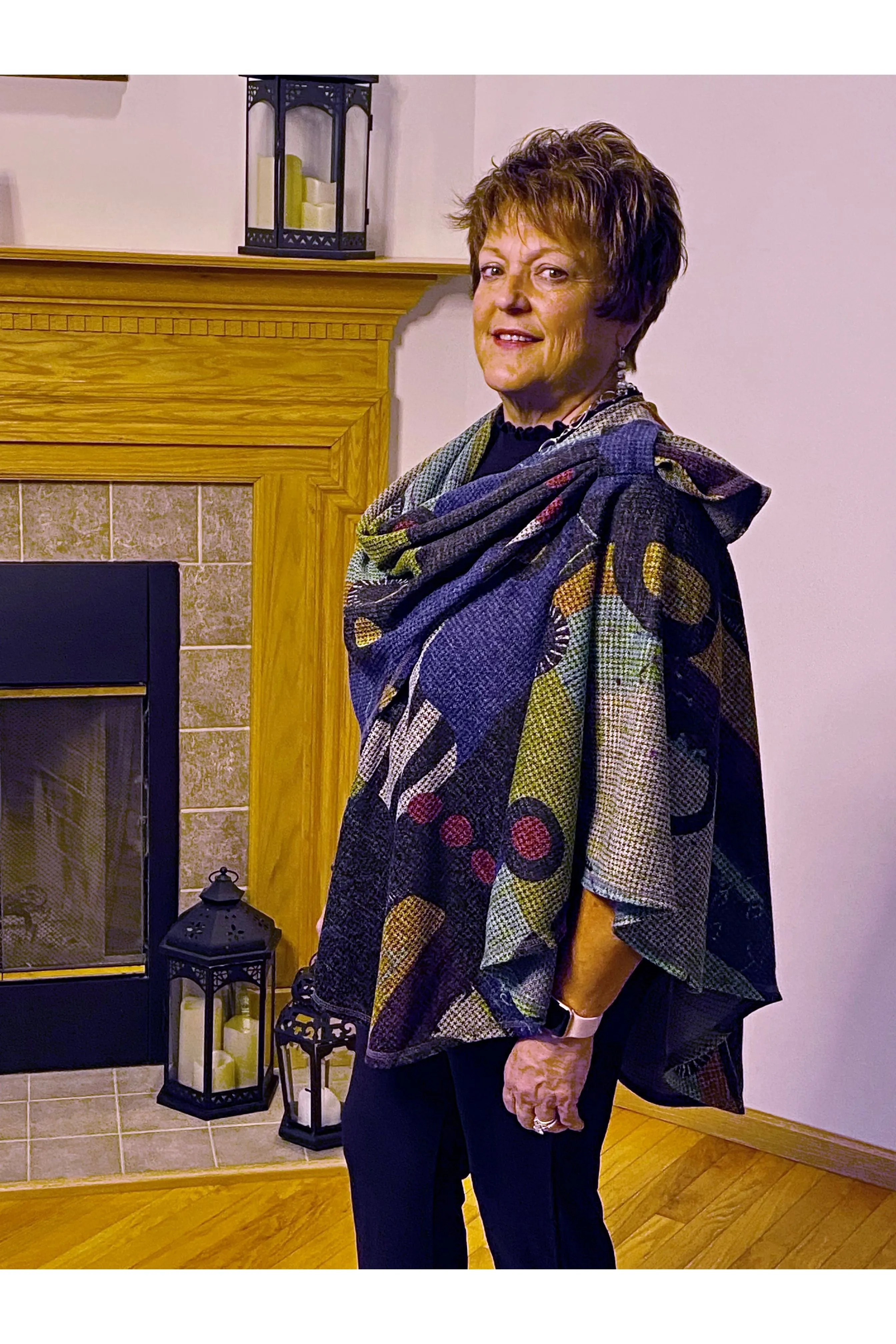Pure Essence - Circular Shawl With Tab Holder On Top of Shoulder - Style #412-4428
