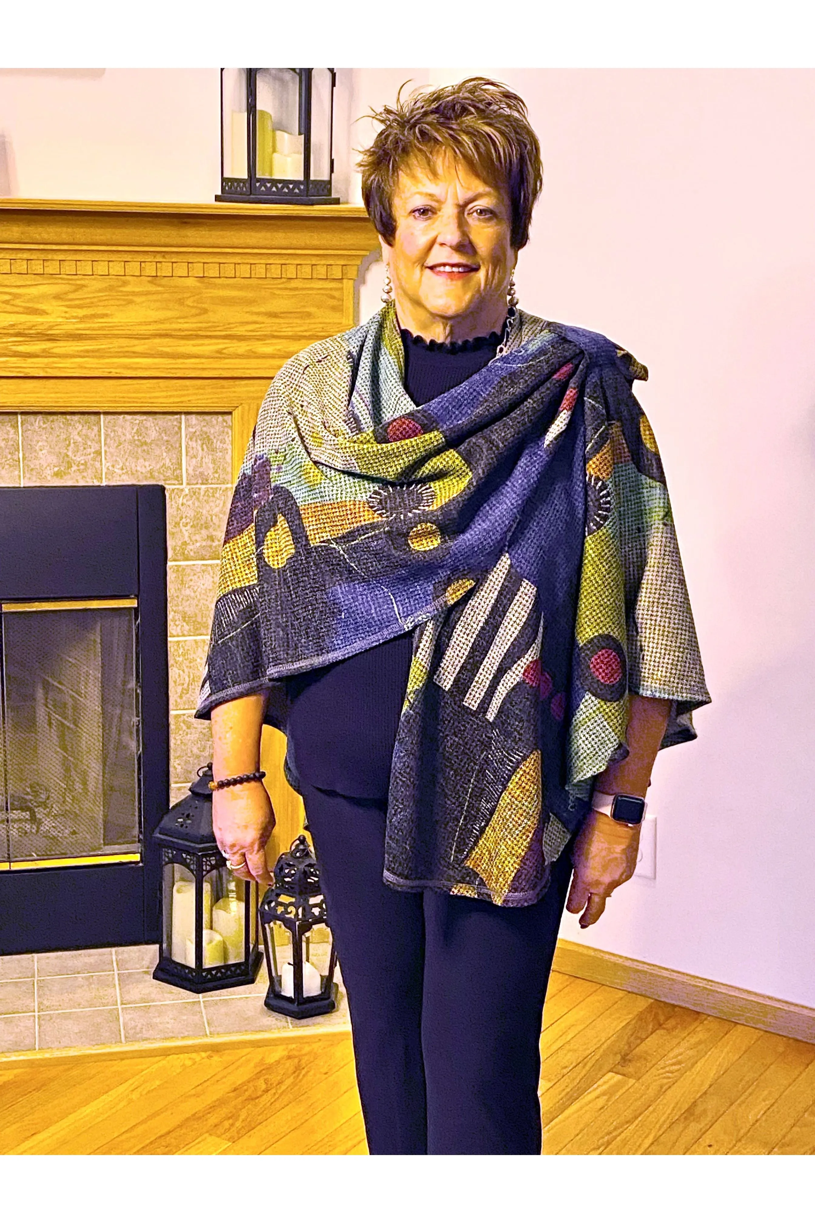 Pure Essence - Circular Shawl With Tab Holder On Top of Shoulder - Style #412-4428