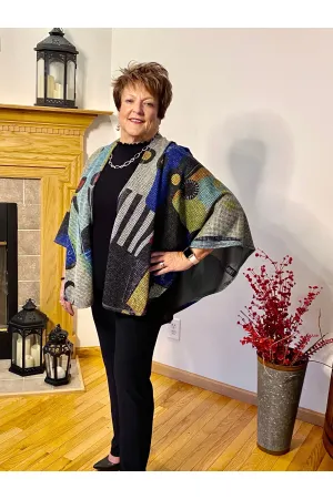 Pure Essence - Circular Shawl With Tab Holder On Top of Shoulder - Style #412-4428
