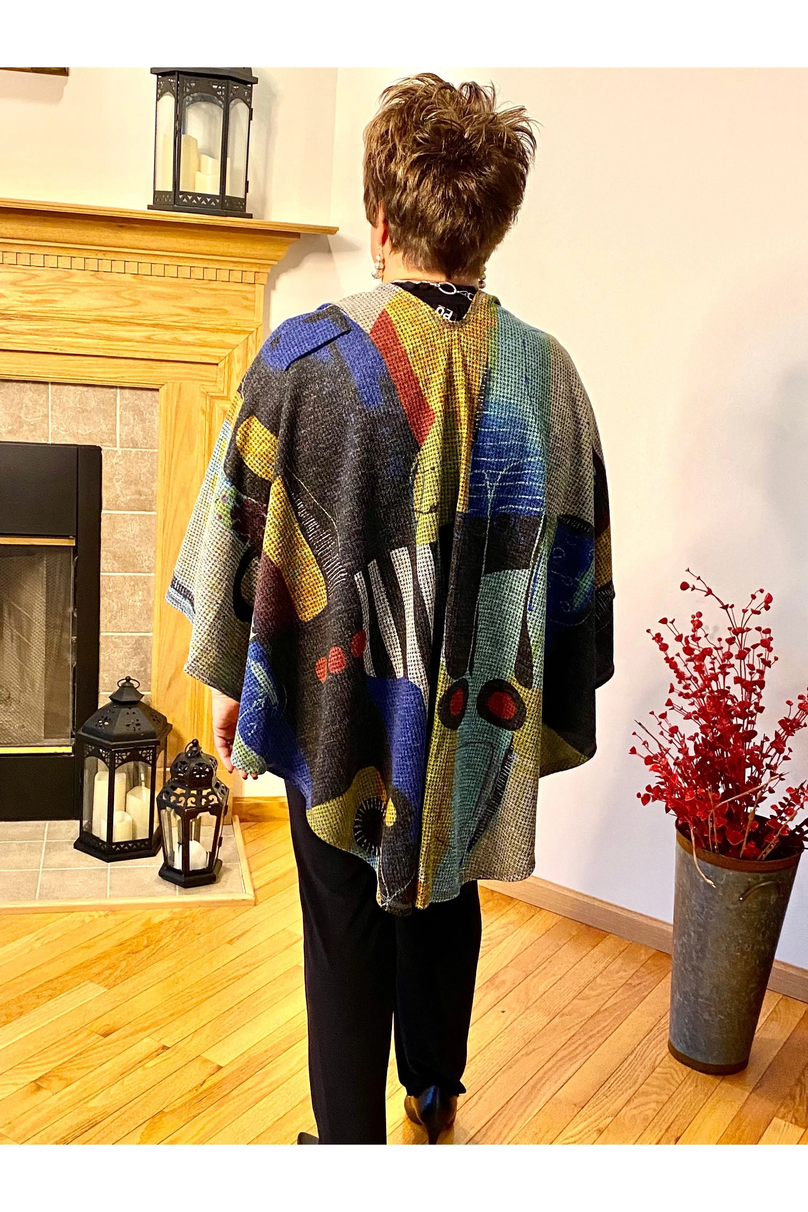 Pure Essence - Circular Shawl With Tab Holder On Top of Shoulder - Style #412-4428