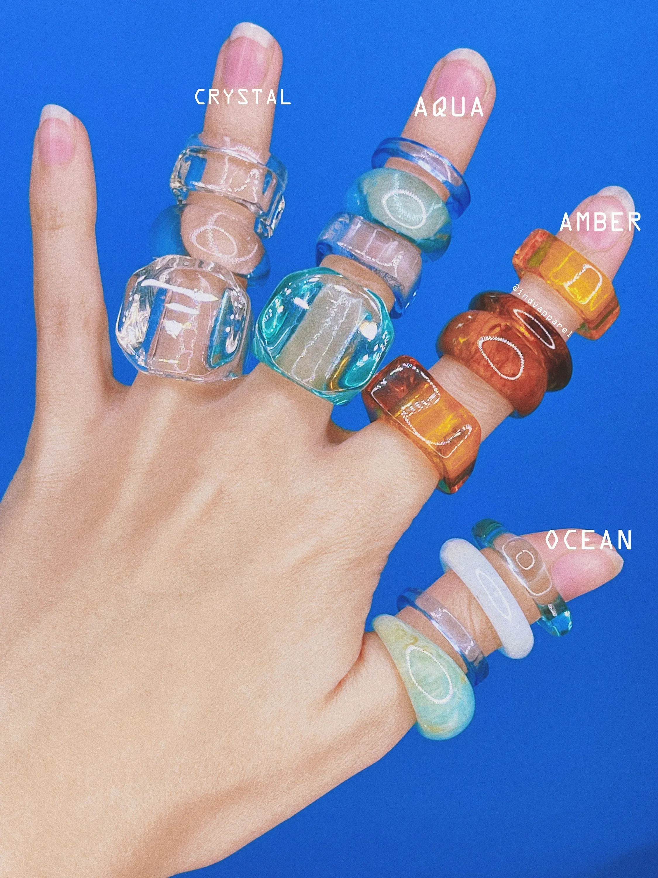 QUAD CHUNKY RESIN Ring Set