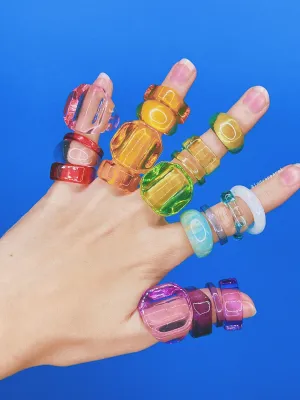 QUAD CHUNKY RESIN Ring Set
