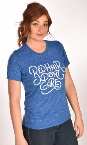 Red Hair Don't Care Retro Royal Marble Unisex Tee