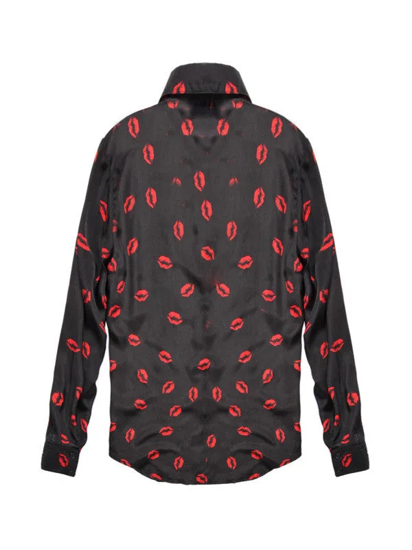 red lips long sleeve shirt