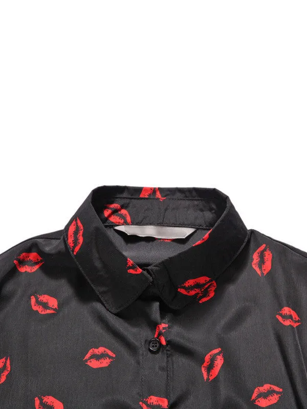 red lips long sleeve shirt
