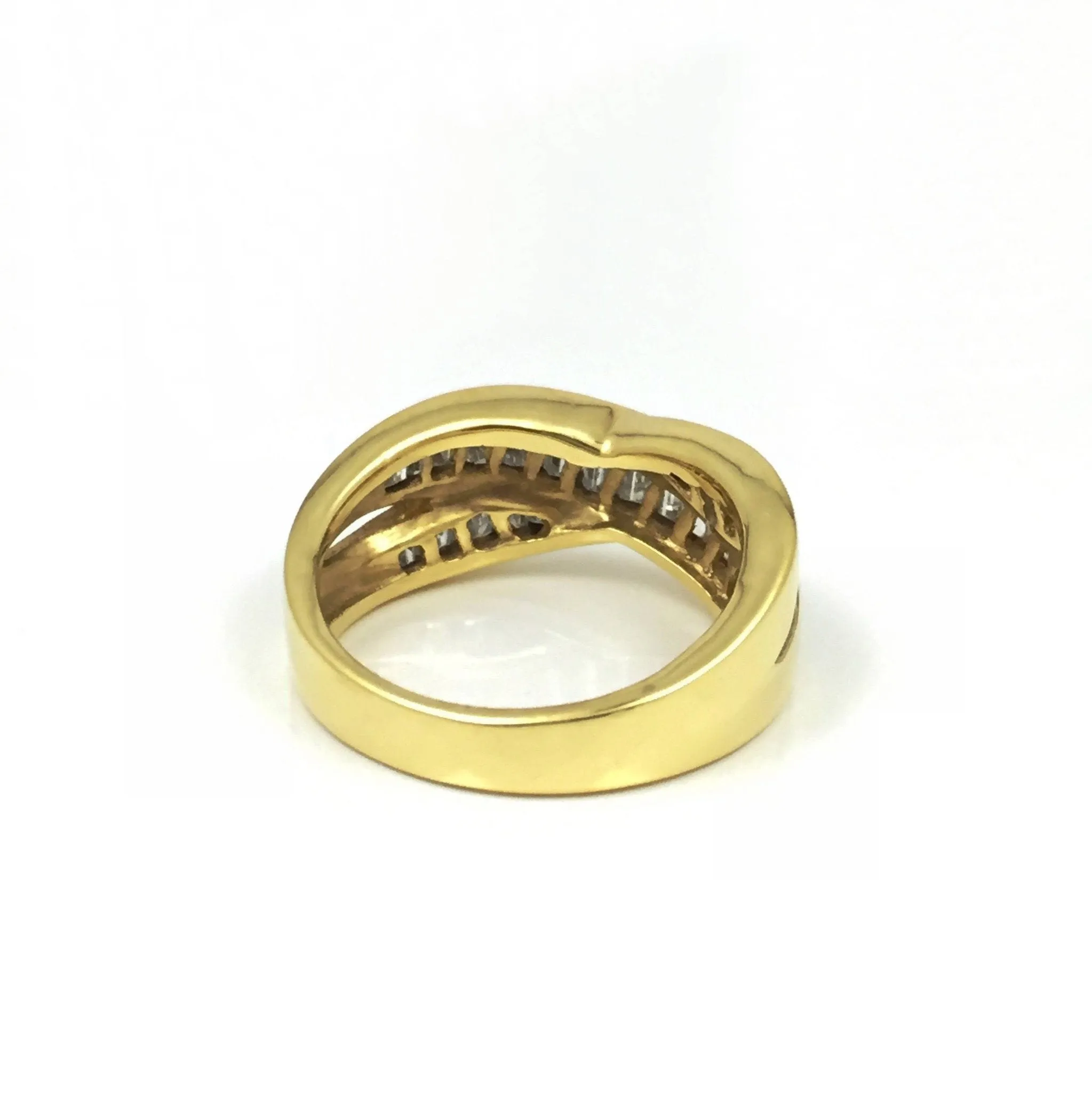 Retro Baguette Diamond Crossover Band