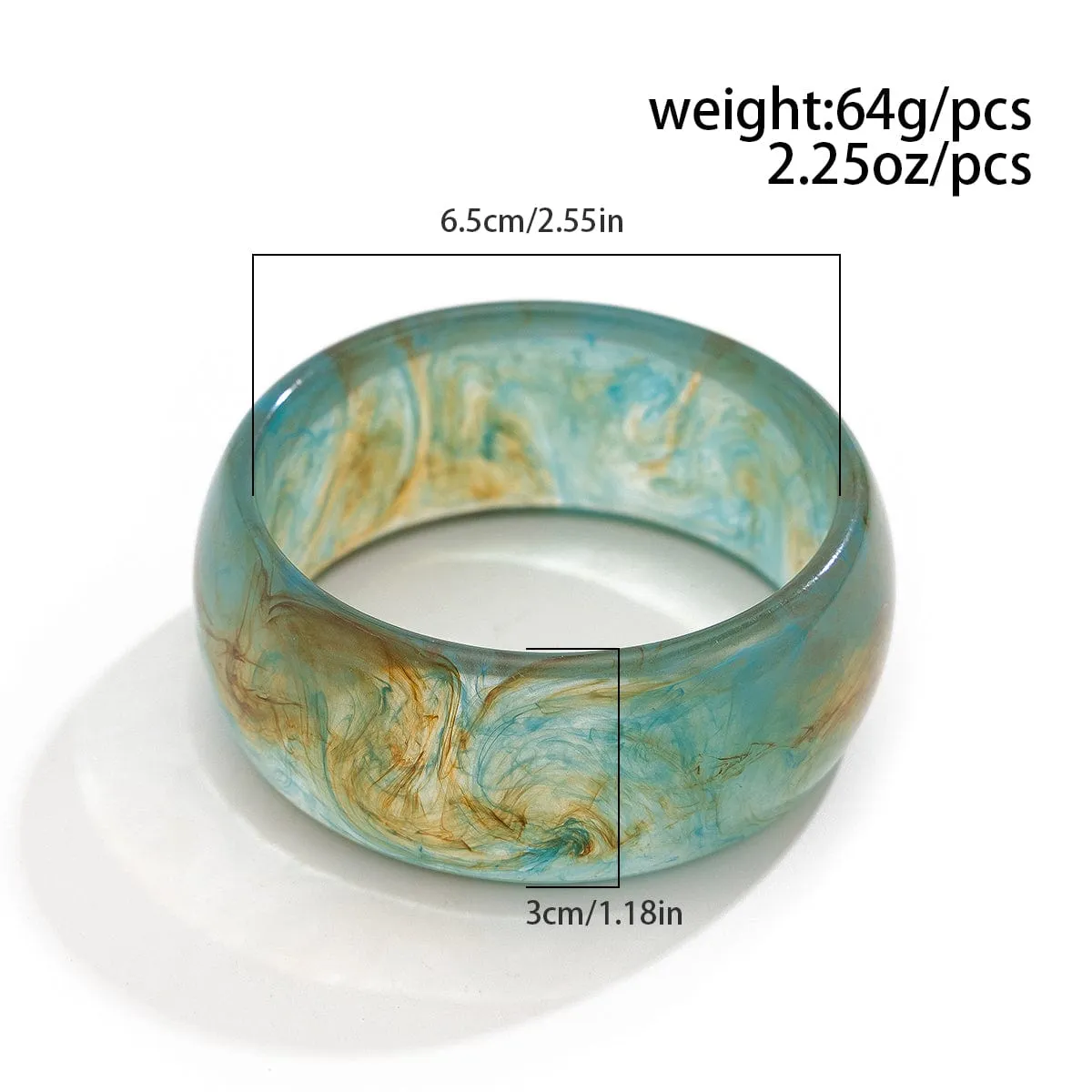 Retro Chunky Irregular Smudge Acrylic Bangle Bracelet