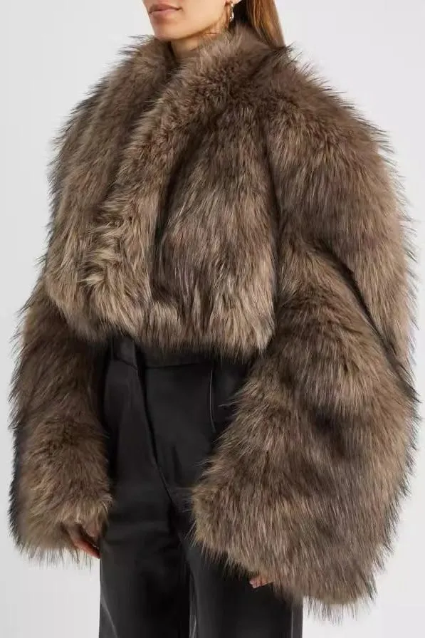 Retro imitation mink fur short coat