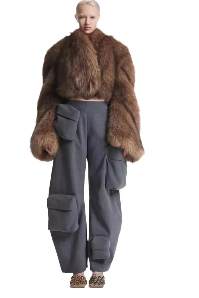 Retro imitation mink fur short coat