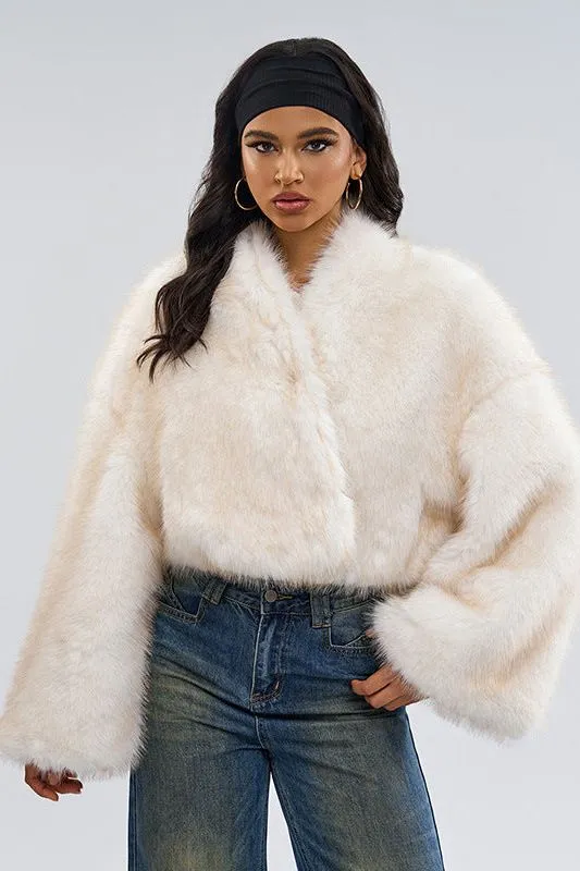 Retro imitation mink fur short coat