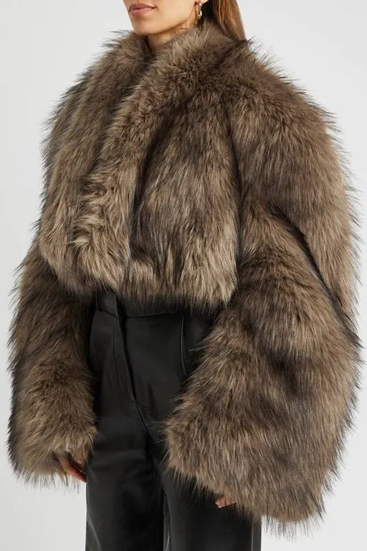 Retro imitation mink fur short coat