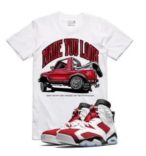 Retro Kings AJ6 CARMINE MADE YOU LOOK TEE WHITE