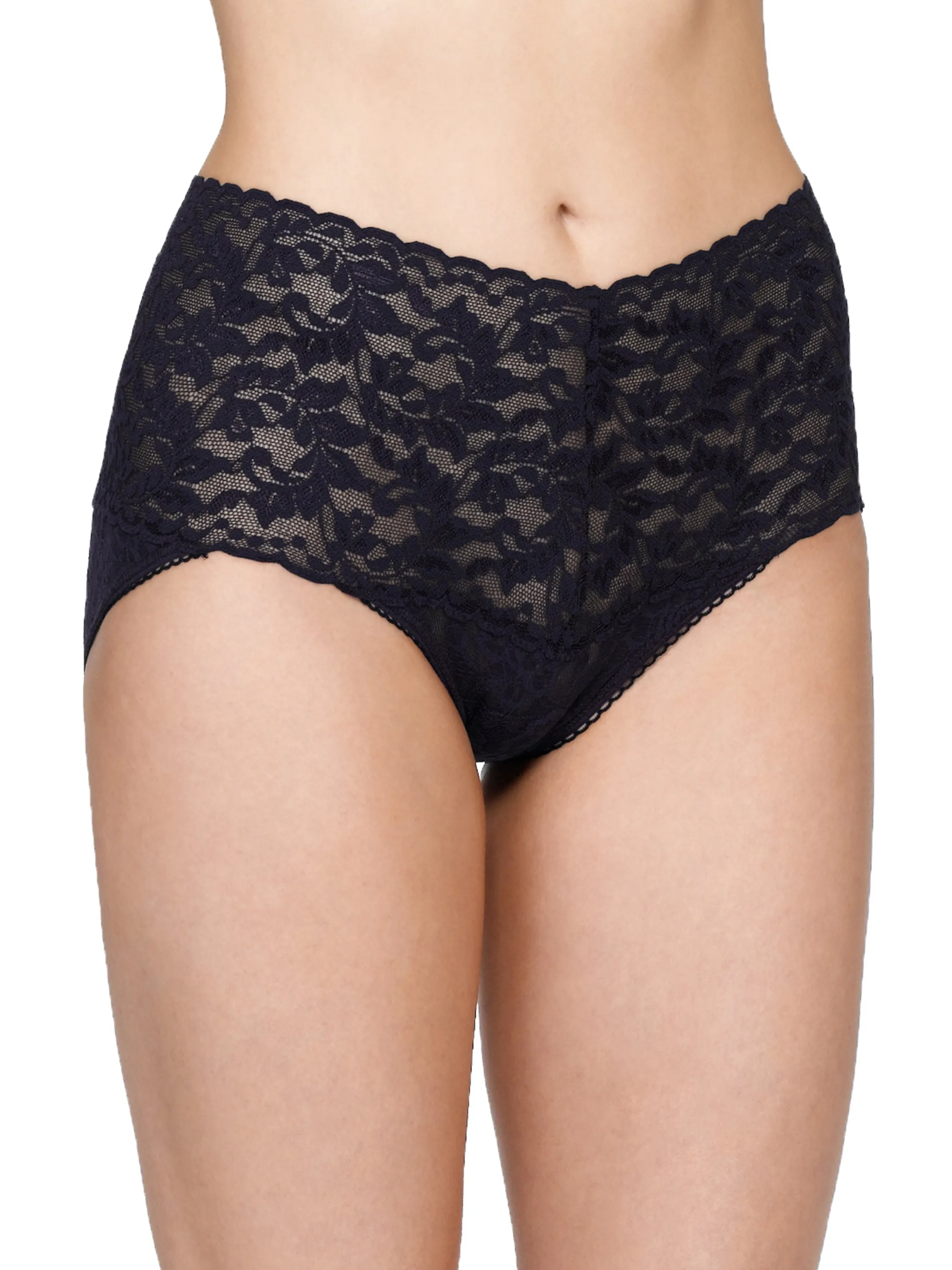 Retro Lace V-Kini Black