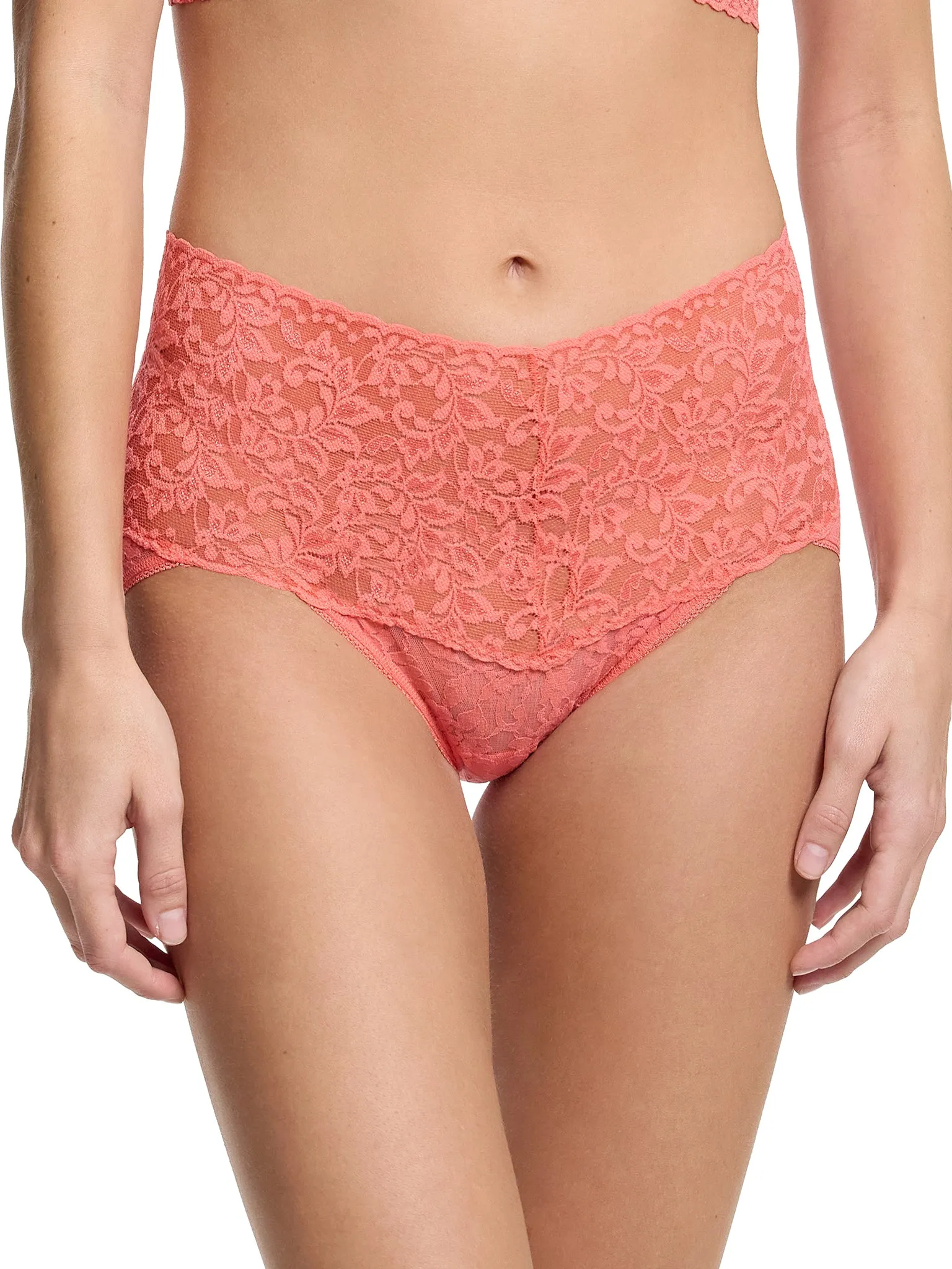 Retro Lace V-Kini Courageous Coral
