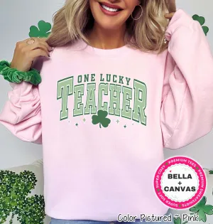 Retro One Lucky Teacher St Patricks Day Tee or Sweatshirt