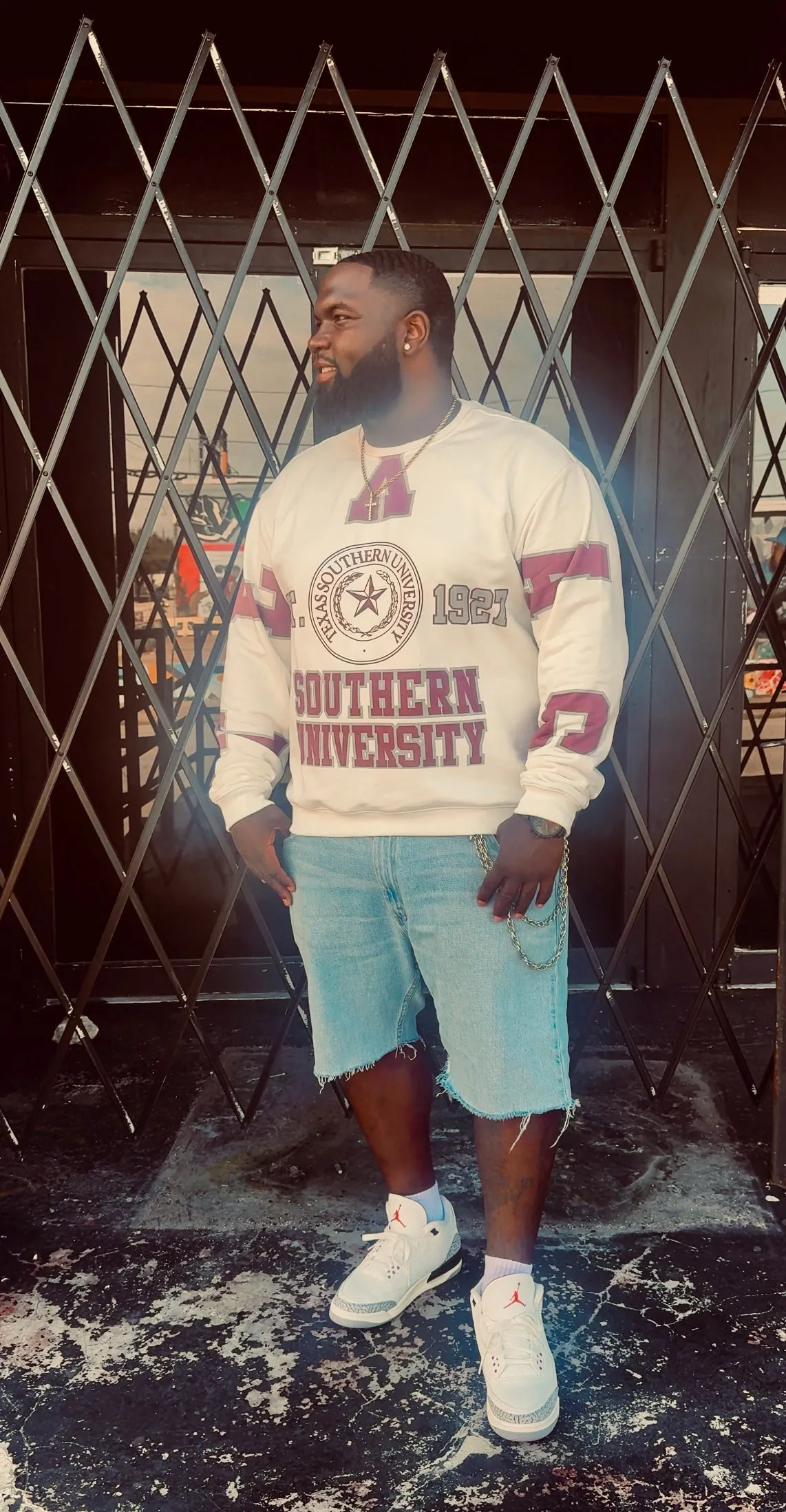 Retro Oversize Texas Southern Crew