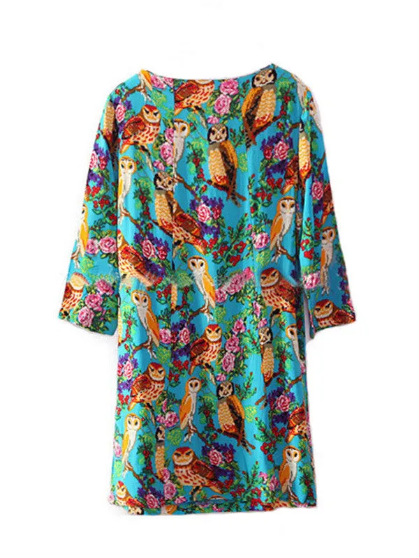 retro owl mini dress