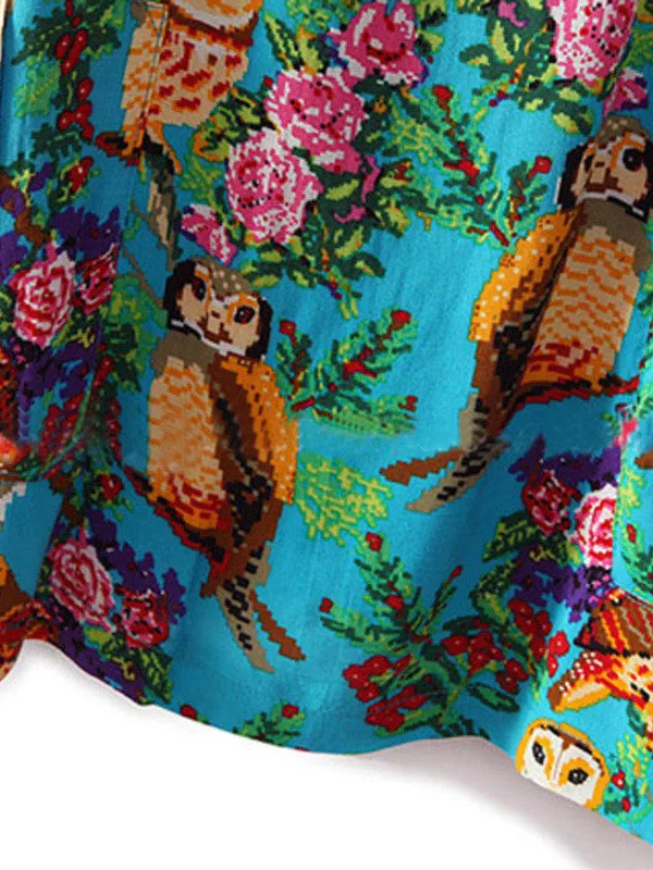retro owl mini dress