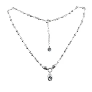 Retro Punk Skull Stick Bone Necklace