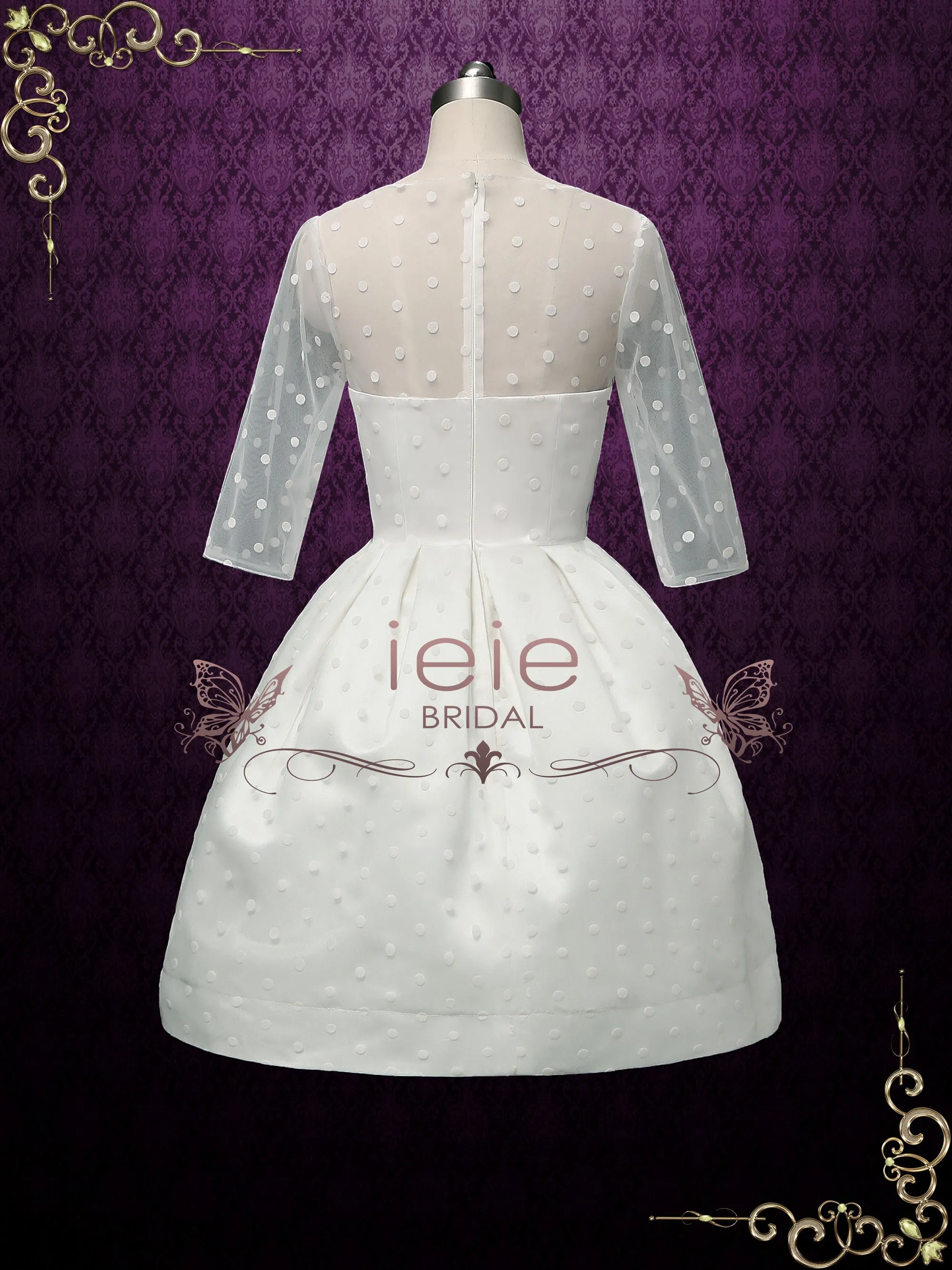 Retro Short Polka Dot Wedding Dress DORA