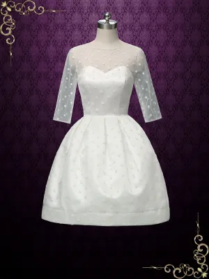 Retro Short Polka Dot Wedding Dress DORA