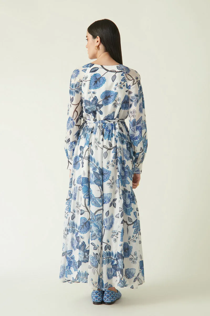 Rockefeller Holidays I  Gili Printed Dress Dobby Stripes White/Blue Java collection 4JV-118