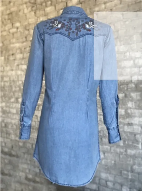 Rockmount Ranchwear Flying Swallows Denim Dress with Embroidery