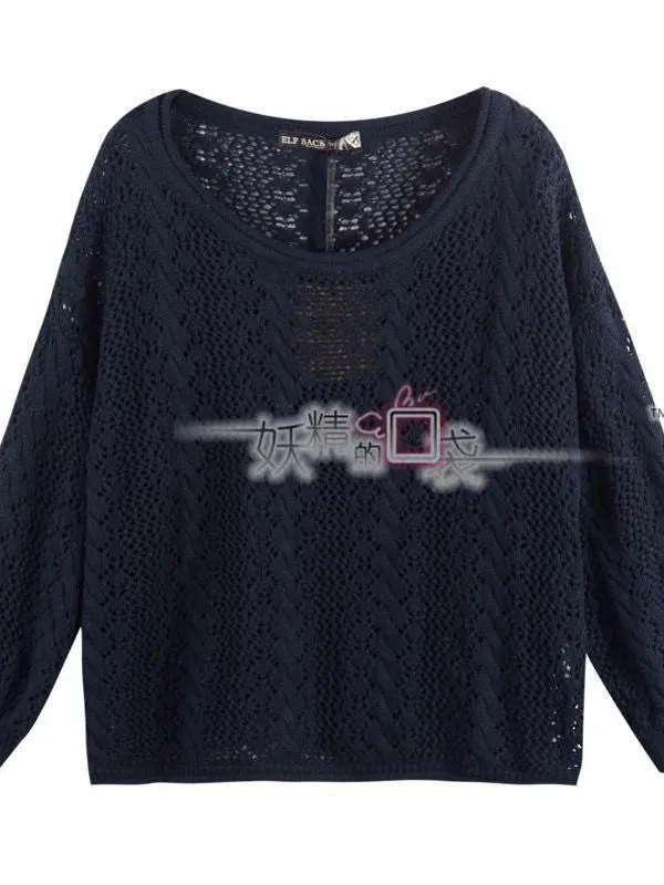round neck knitted sweater