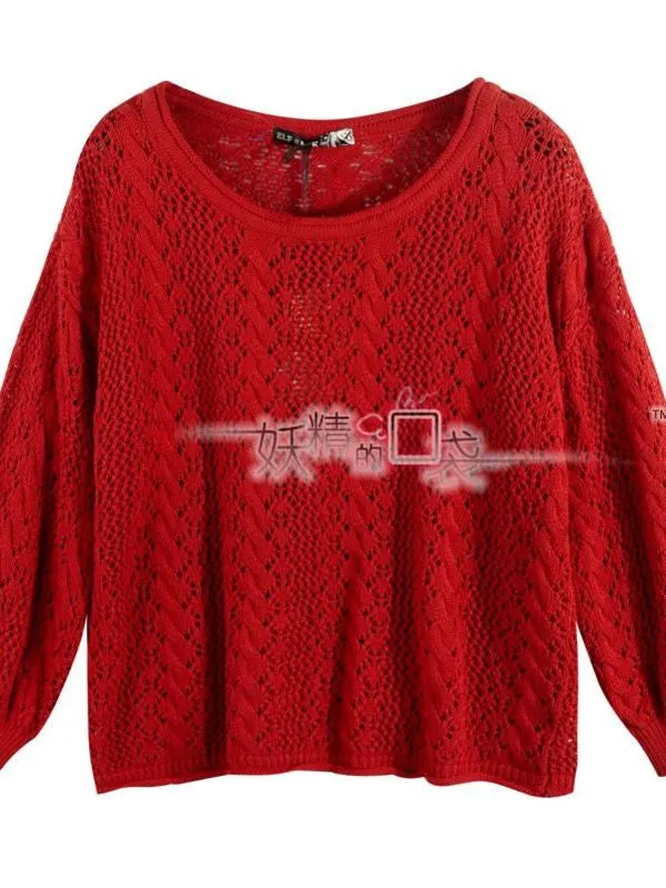 round neck knitted sweater