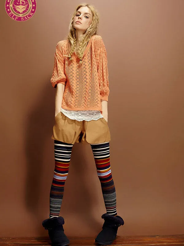 round neck knitted sweater