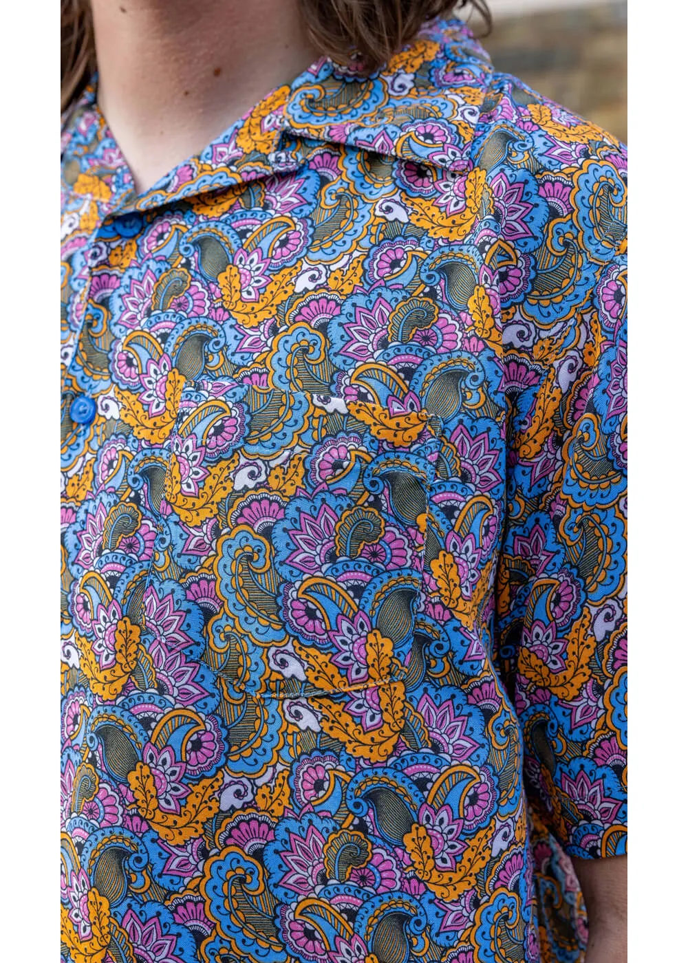 Run & Fly Mens Paisley Resort 70's Shirt Multi