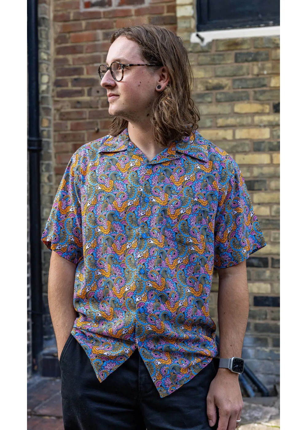 Run & Fly Mens Paisley Resort 70's Shirt Multi