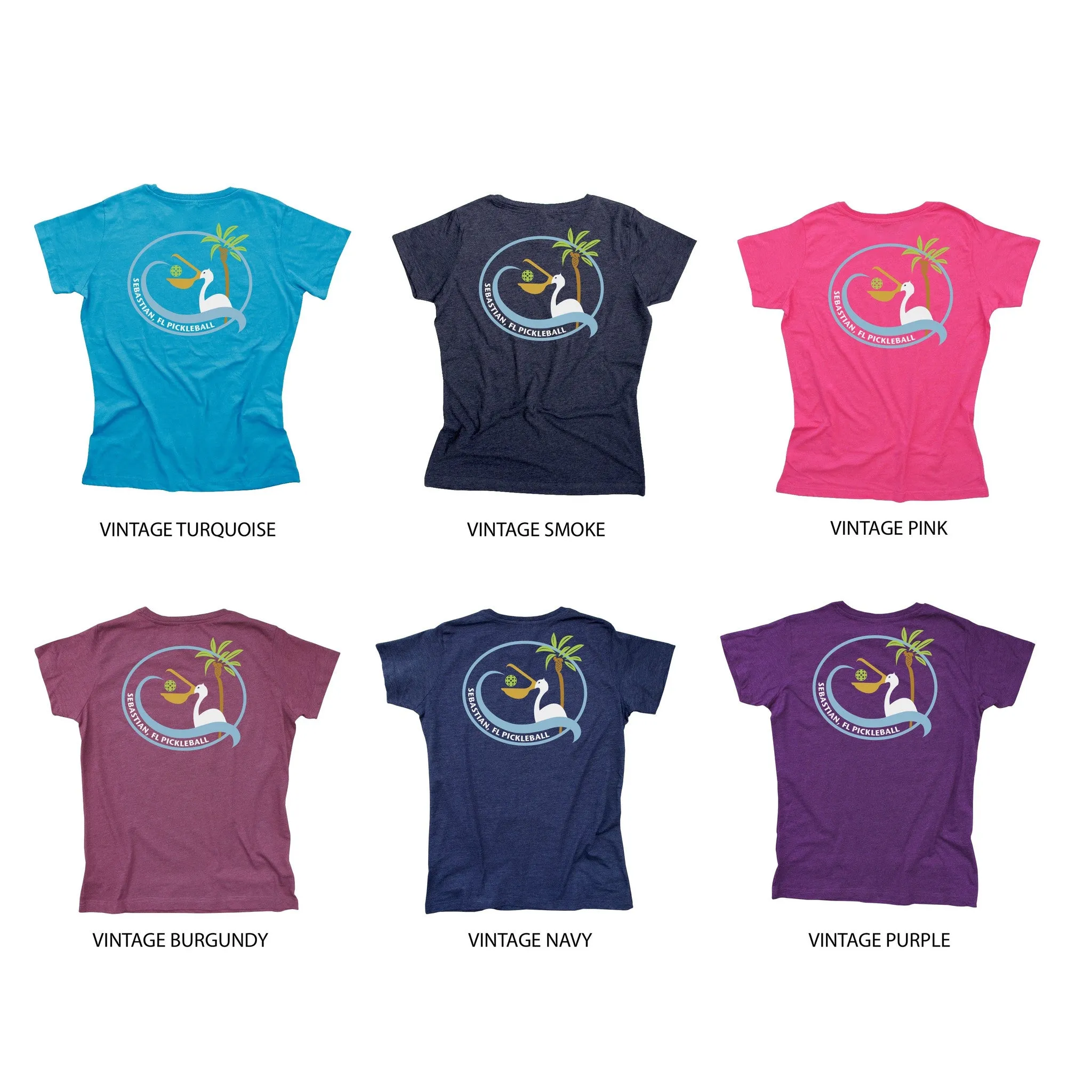 Sebastian, FL Ladies Pickleball Club T-Shirt - Casual Cotton Blend