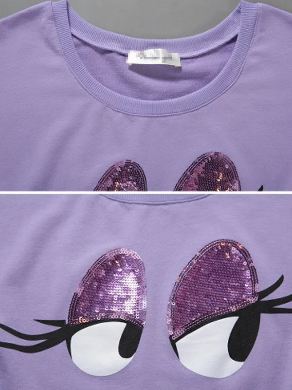 sequin eyes top and skort set