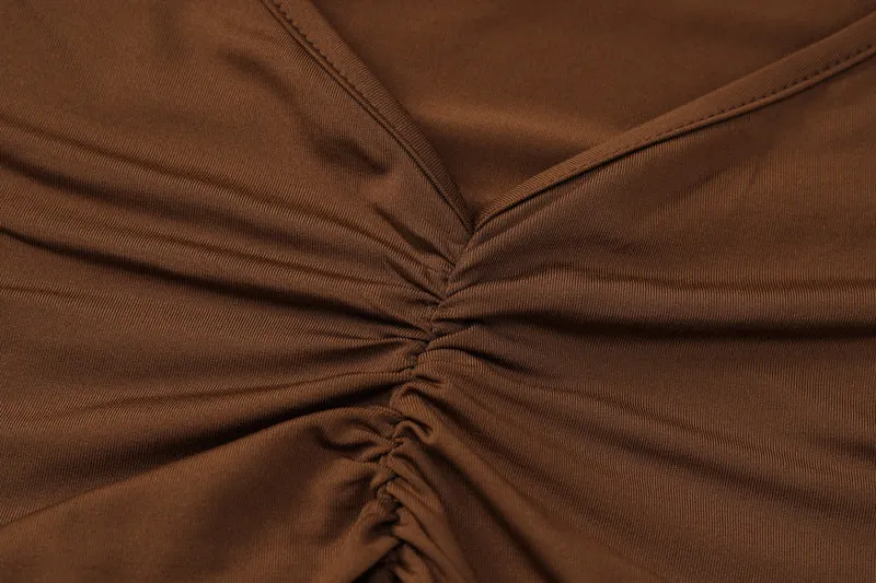 Sexy Backless Pleated Slim Sling Dress