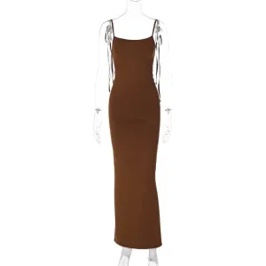 Sexy Backless Pleated Slim Sling Dress