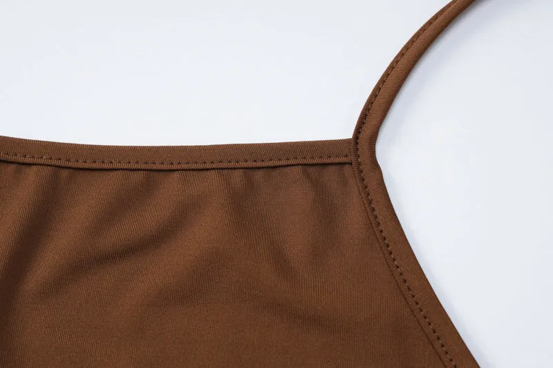 Sexy Backless Pleated Slim Sling Dress