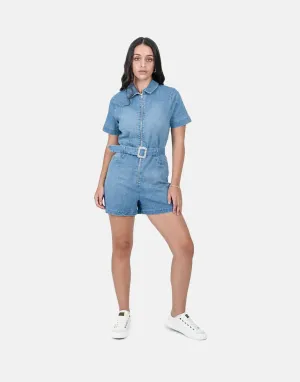 Sissy Boy Denim Self Belt Playsuit Lt Vintage
