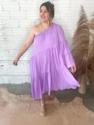 Spring Bloom One Shoulder Maxi - Purple