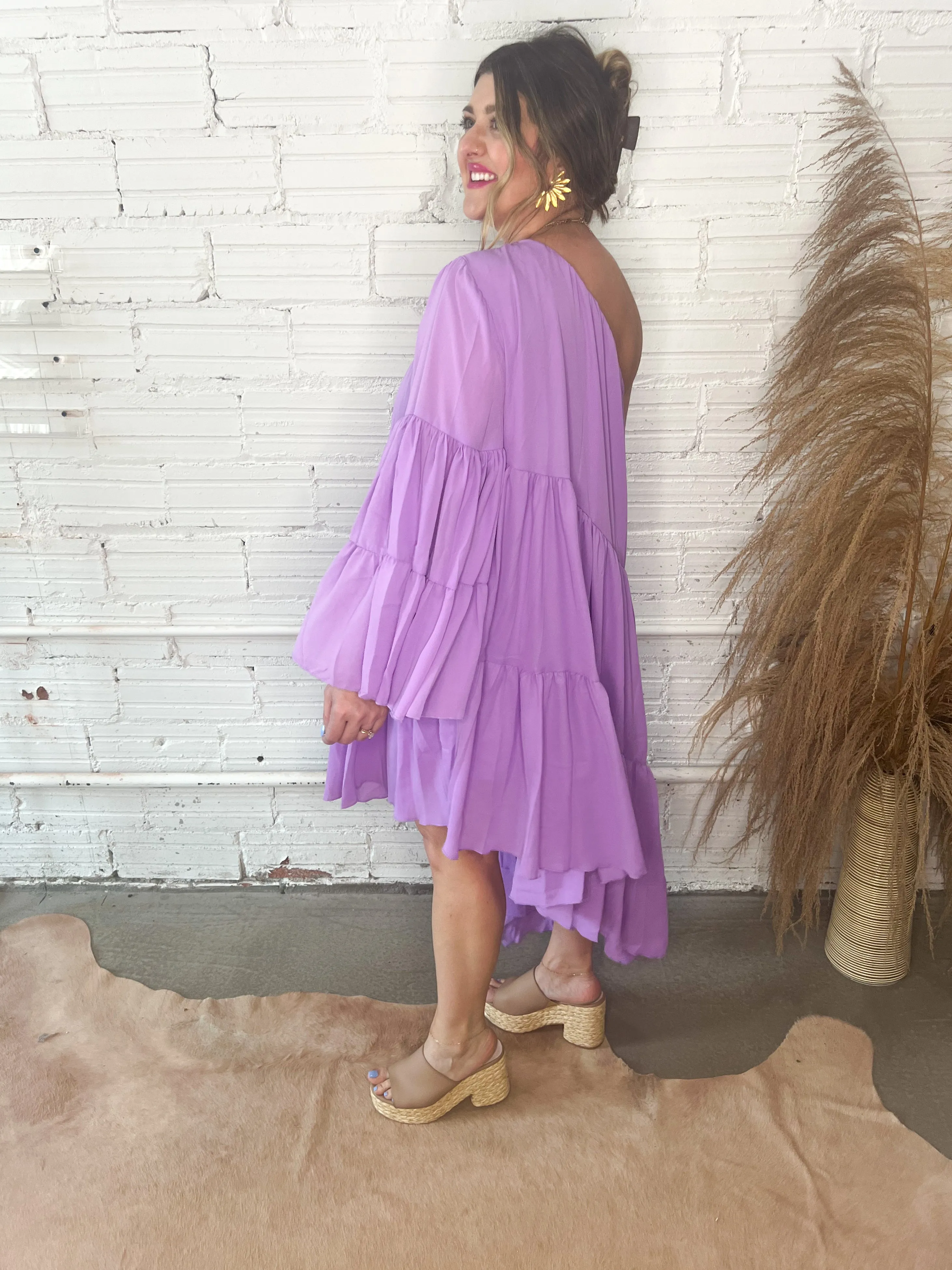 Spring Bloom One Shoulder Maxi - Purple
