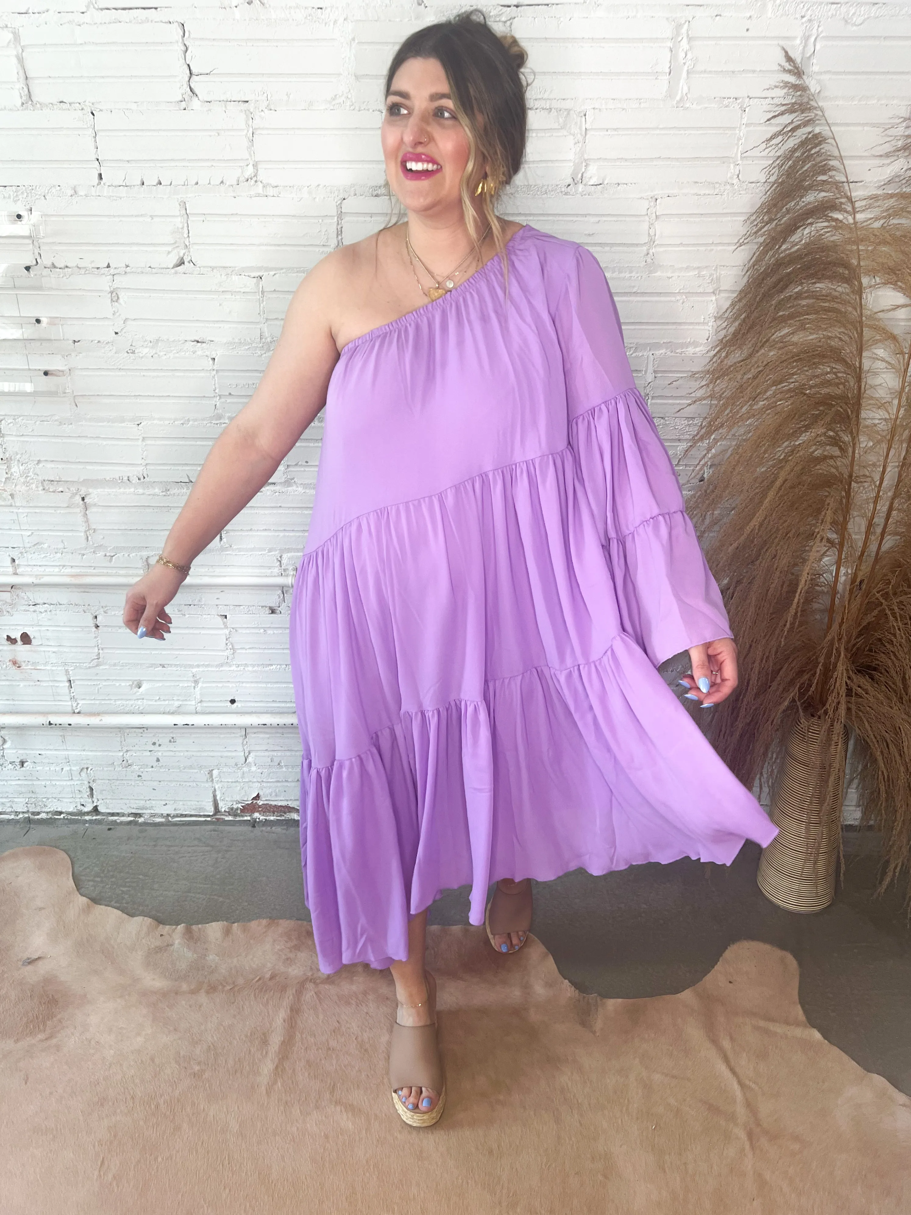 Spring Bloom One Shoulder Maxi - Purple