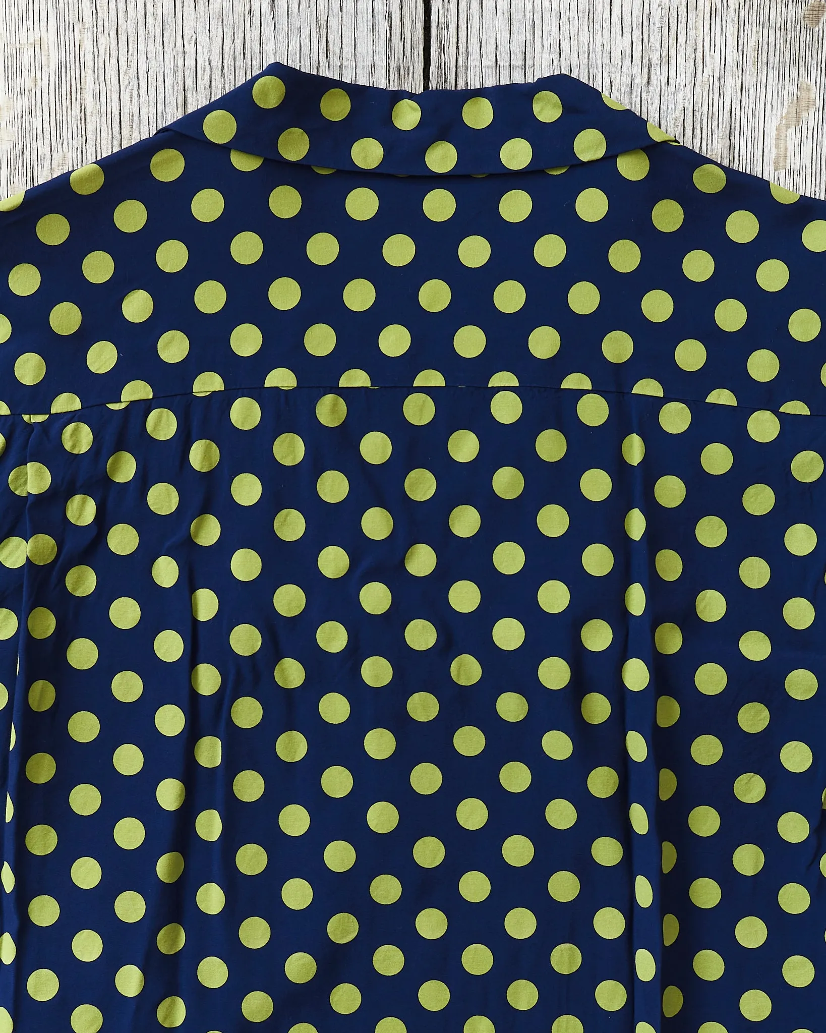 Star of Hollywood Rayon Long Sleeved Open Shirt "Polka Dot" Navy SH29315