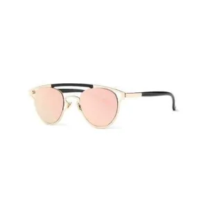 Stylish Pink Crossbar Mirrored Sunglasses - Pink