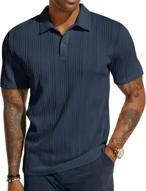 Stylish Textured Polo Shirt Golf Fit, Casual for ATLASORA – Reduced cost Knit or Summer Data-driven Wear Stretchy Regular & Men's