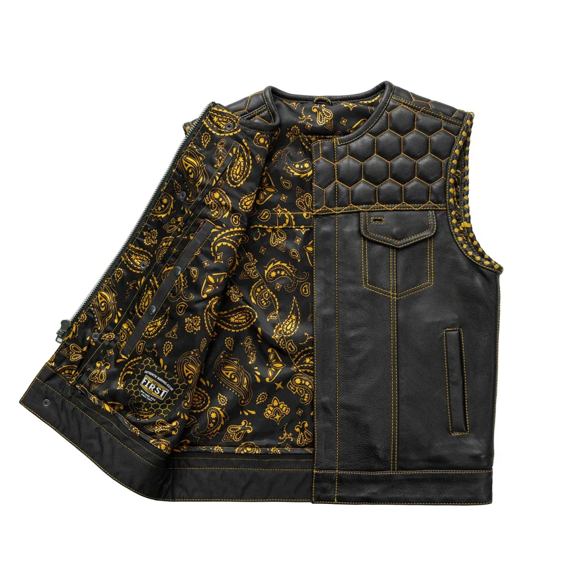 Summit Men's Club Style Leather Vest